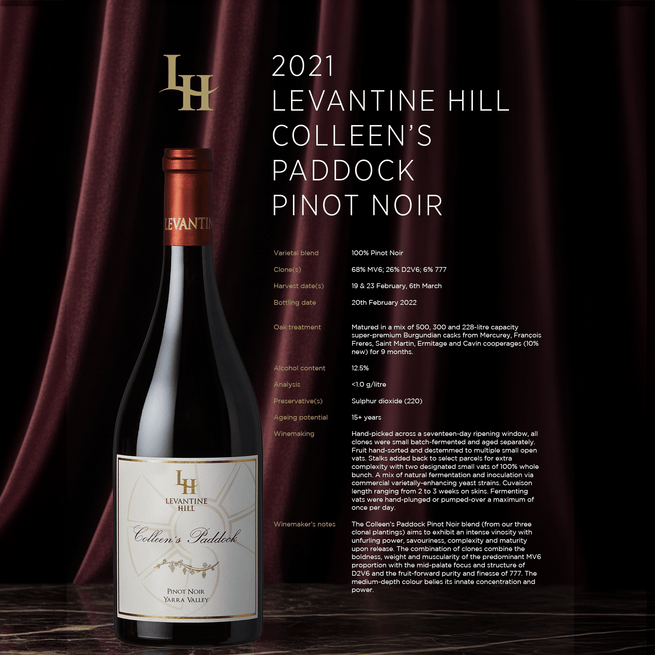 2021 Colleen's Paddock Pinot Noir - Levantine Hill